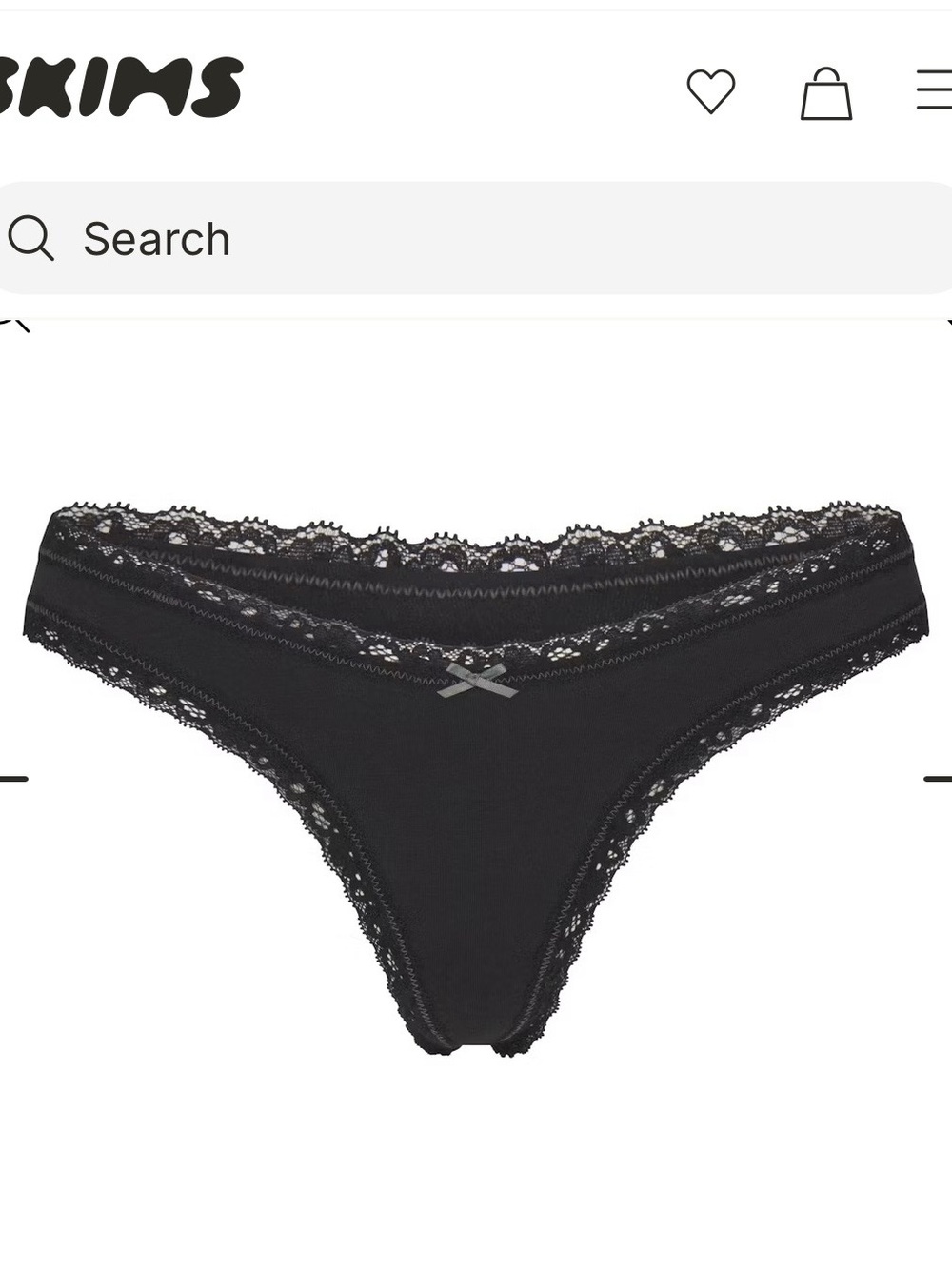 Skims Black Lace Thong
